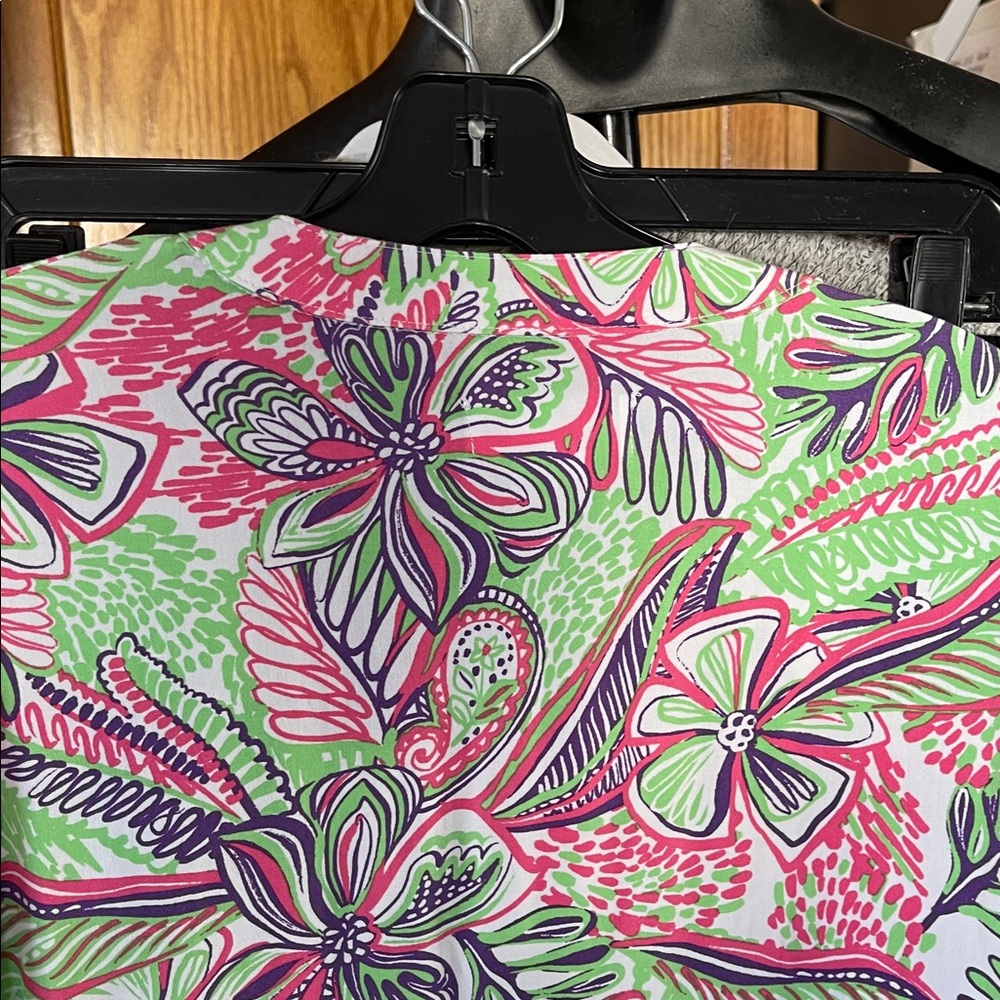 Stellar Parker Women’s Medium Long Sleeve Pink Green Purple Floral - Picture 8 of 9